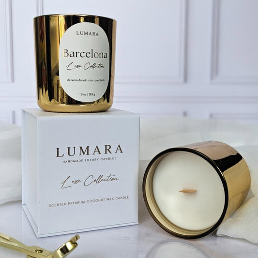 Barcelona Luxury Candle - Durazno dorado | Ron | Pachuli